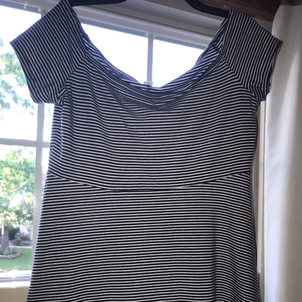 Old Navy White and Blue Striped Dress